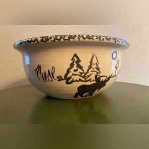 Pottery, Green Splatter /
"Moose Munch" - Pottery
Stoneware Bowl.